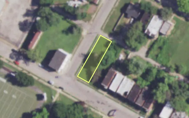 Aerial view of 4279 KENNERLY AV — vacant lot, St. Louis with approximate parcel outline