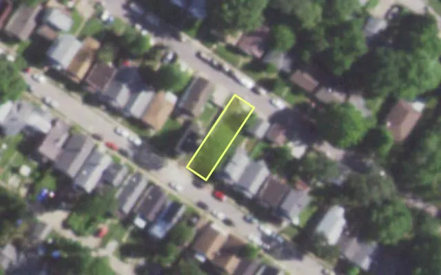 Aerial view of 3937 SCHILLER PL — vacant lot, St. Louis with approximate parcel outline