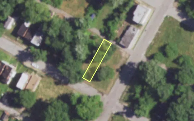 Aerial view of 4307 GARFIELD AV — vacant lot, St. Louis with approximate parcel outline