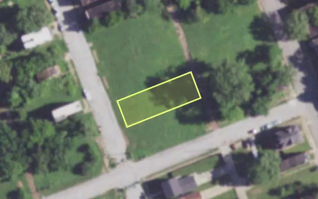 Aerial view of 4008 N 22ND ST — vacant lot, St. Louis with approximate parcel outline
