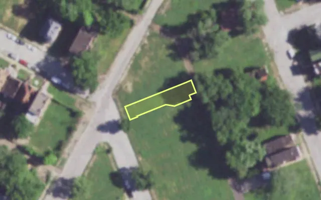Aerial view of 3940 PARNELL ST — vacant lot, St. Louis with approximate parcel outline