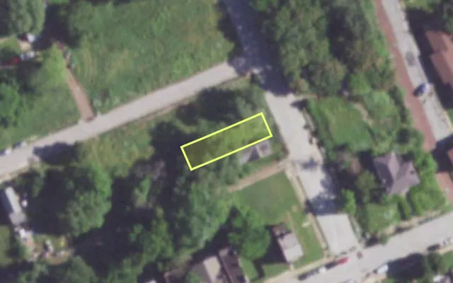 Aerial view of 4221 RANDALL PL — vacant lot, St. Louis with approximate parcel outline