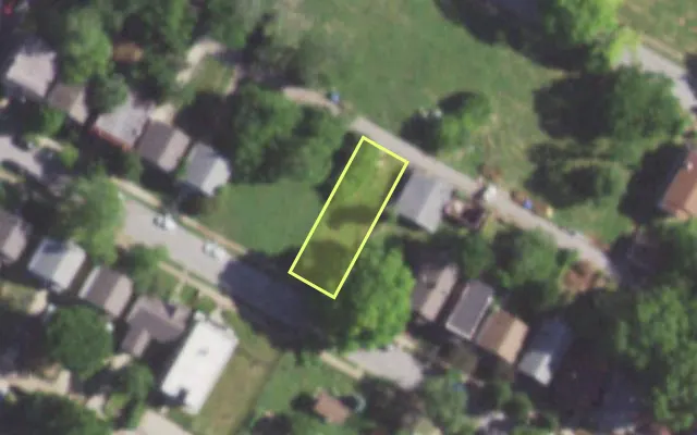 Aerial view of 5859 MAFFITT AV — vacant lot, St. Louis with approximate parcel outline