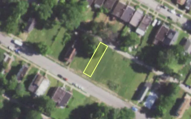 Aerial view of 5731 MAFFITT AV — vacant lot, St. Louis with approximate parcel outline