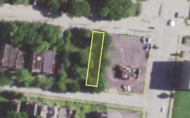 Aerial view of 5017 KENSINGTON AV — vacant lot, St. Louis with approximate parcel outline