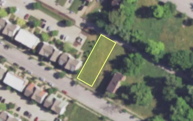 Aerial view of 4017 FINNEY AV — vacant lot, St. Louis with approximate parcel outline