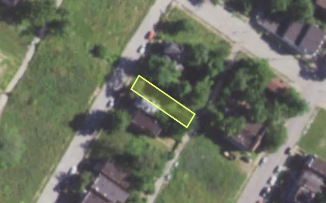 Aerial view of 1386 SEMPLE AV — vacant lot, St. Louis with approximate parcel outline