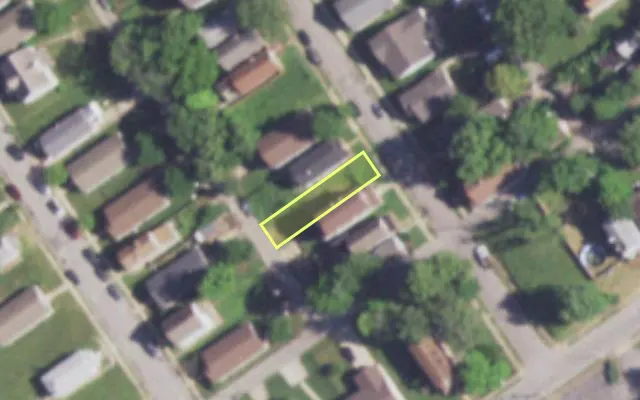 Aerial view of 4922 HARNEY AV — vacant lot, St. Louis with approximate parcel outline