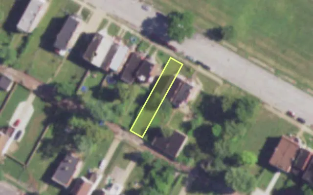 Aerial view of 3948 EVANS AV — vacant lot, St. Louis with approximate parcel outline