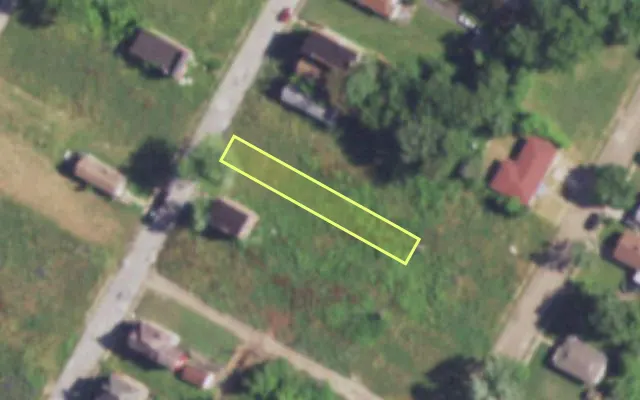 Aerial view of 3030 VINE GROVE AV — vacant lot, St. Louis with approximate parcel outline