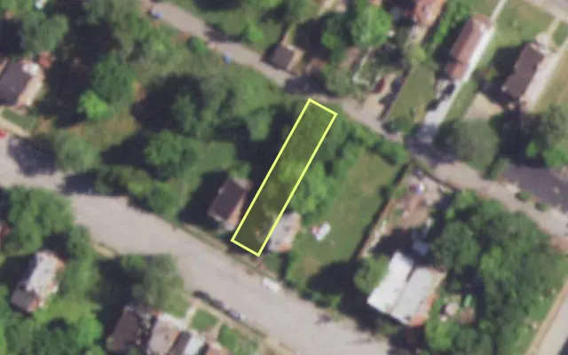 Aerial view of 4229 COOK AV — vacant lot, St. Louis with approximate parcel outline