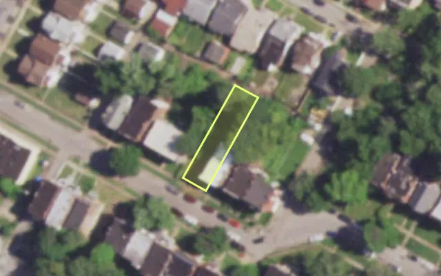 Aerial view of 4847 HAMMETT PL — vacant lot, St. Louis with approximate parcel outline