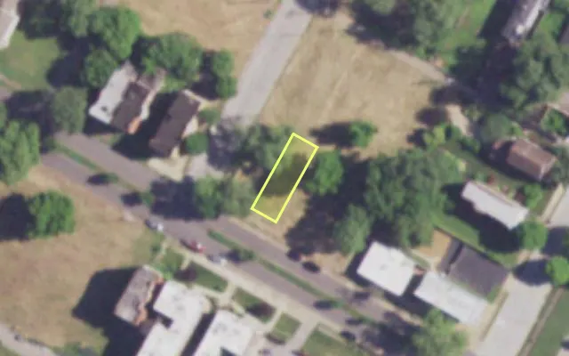 Aerial view of 3723 COOK AV — vacant lot, St. Louis with approximate parcel outline