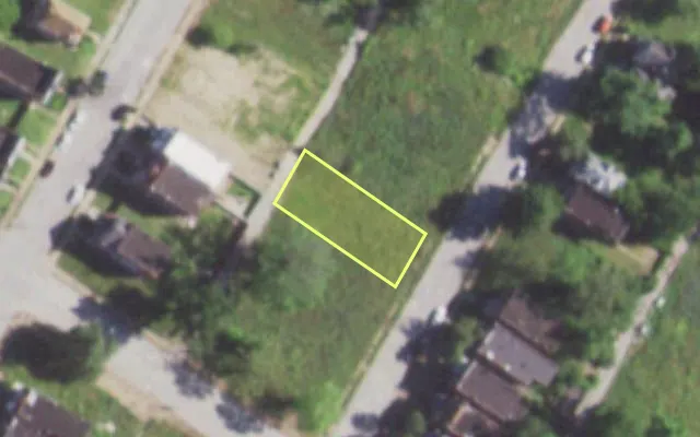 Aerial view of 1369 SEMPLE AV — vacant lot, St. Louis with approximate parcel outline