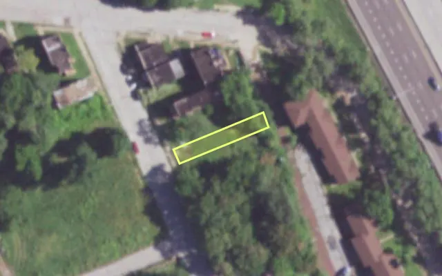Aerial view of 4236 RANDALL PL — vacant lot, St. Louis with approximate parcel outline