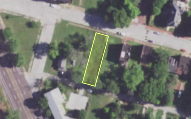 Aerial view of 1936 HEBERT ST — vacant lot, St. Louis with approximate parcel outline