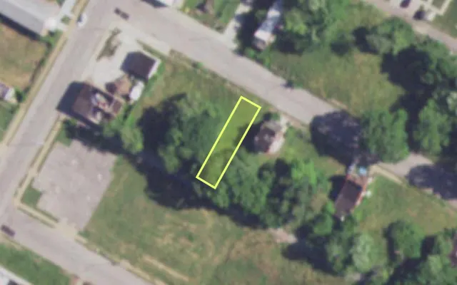 Aerial view of 4052 NORTH MARKET ST — vacant lot, St. Louis with approximate parcel outline