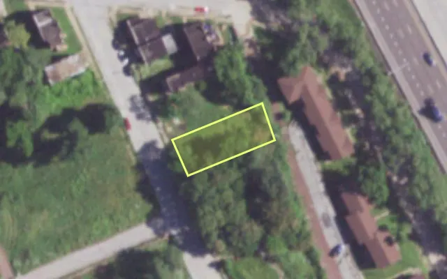 Aerial view of 4234 RANDALL PL — vacant lot, St. Louis with approximate parcel outline