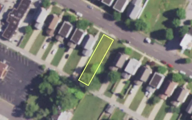 Aerial view of 3812 FINNEY AV — vacant lot, St. Louis with approximate parcel outline