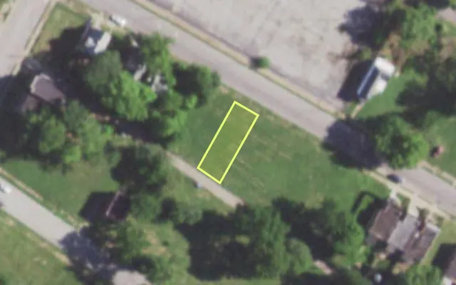 Aerial view of 5736 COTE BRILLIANTE AV — vacant lot, St. Louis with approximate parcel outline