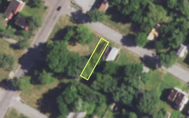 Aerial view of 4356 GARFIELD AV — vacant lot, St. Louis with approximate parcel outline