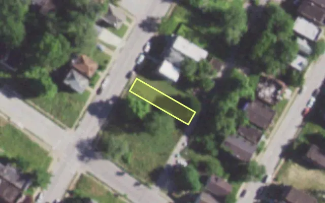 Aerial view of 1364 GOODFELLOW BLVD — vacant lot, St. Louis with approximate parcel outline