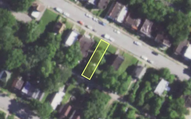 Aerial view of 5350 COTE BRILLIANTE AV — vacant lot, St. Louis with approximate parcel outline