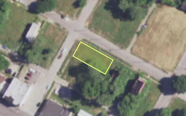 Aerial view of 4118 ALDINE AV — vacant lot, St. Louis with approximate parcel outline