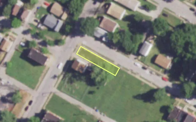 Aerial view of 4028 N NEWSTEAD AV — vacant lot, St. Louis with approximate parcel outline