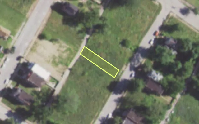 Aerial view of 1379 SEMPLE AV — vacant lot, St. Louis with approximate parcel outline