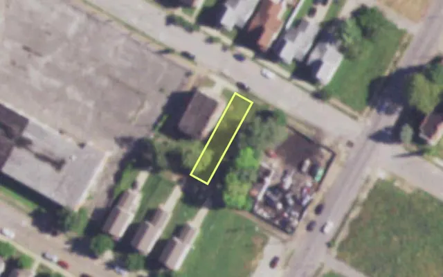 Aerial view of 3914 COTTAGE AV — vacant lot, St. Louis with approximate parcel outline