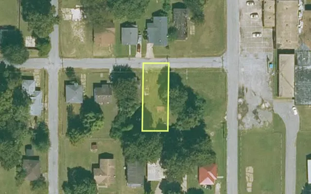 Aerial view of MISSISSIPPI County parcel 305-02989-000 — Arkansas post-auction with approximate parcel outline