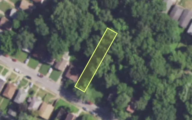 Aerial view of 4463 ANDERSON AV — vacant lot, St. Louis with approximate parcel outline
