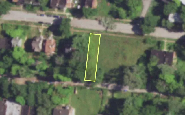 Aerial view of 4700 VERNON AV — vacant lot, St. Louis with approximate parcel outline