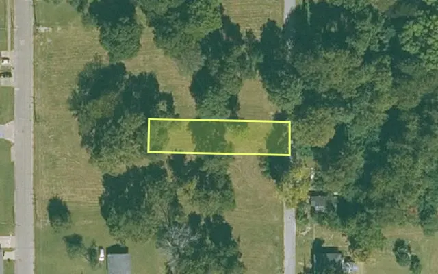 Aerial view of MISSISSIPPI County parcel 305-01258-000 — Arkansas post-auction with approximate parcel outline