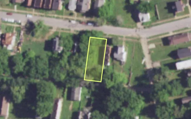 Aerial view of 1028 GIMBLIN ST — vacant lot, St. Louis with approximate parcel outline