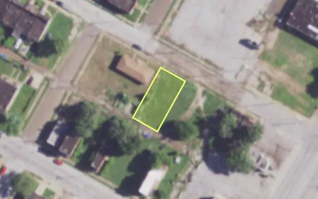 Aerial view of 3624 PENROSE ST — vacant lot, St. Louis with approximate parcel outline