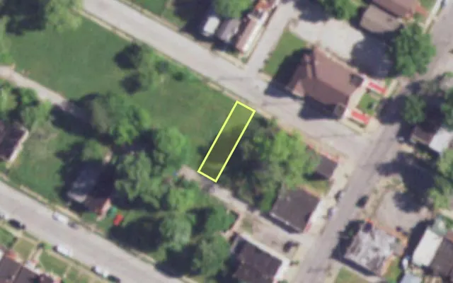 Aerial view of 4414 PENROSE ST — vacant lot, St. Louis with approximate parcel outline
