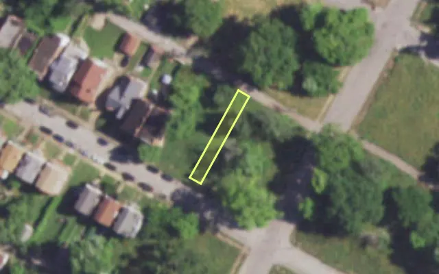Aerial view of 4311 COTE BRILLIANTE AV — vacant lot, St. Louis with approximate parcel outline