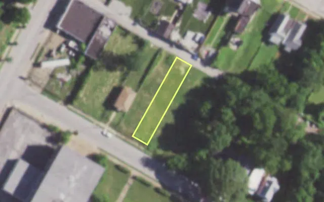 Aerial view of 5743 LOTUS AV — vacant lot, St. Louis with approximate parcel outline