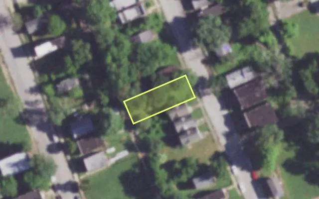 Aerial view of 4229 N 21ST ST — vacant lot, St. Louis with approximate parcel outline
