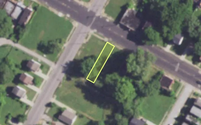 Aerial view of 4162 LEE AV — vacant lot, St. Louis with approximate parcel outline