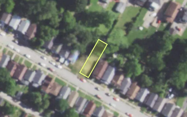 Aerial view of 6135 SHERRY AV — vacant lot, St. Louis with approximate parcel outline