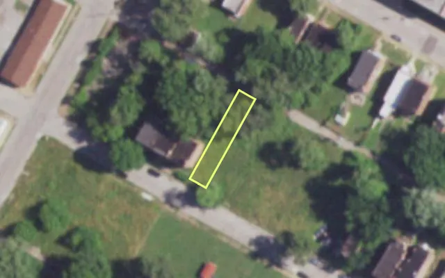 Aerial view of 4267 W NORTH MARKET ST — vacant lot, St. Louis with approximate parcel outline