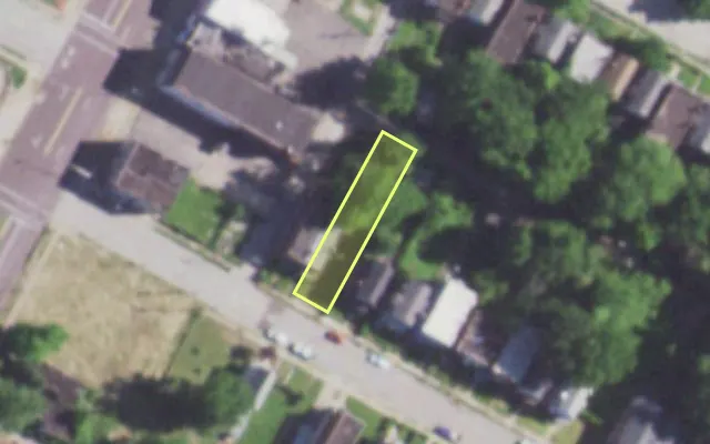 Aerial view of 5251 COTE BRILLIANTE AV — vacant lot, St. Louis with approximate parcel outline