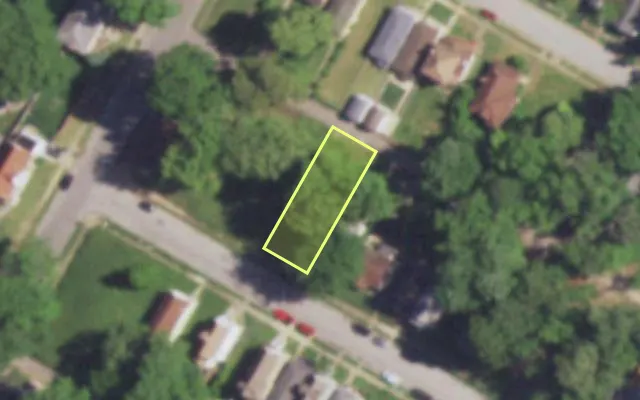 Aerial view of 6057 LUCILLE AV — vacant lot, St. Louis with approximate parcel outline