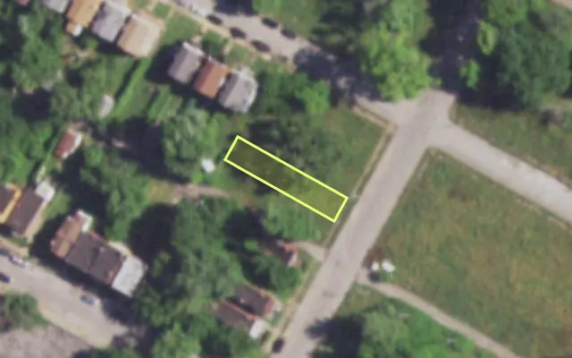 Aerial view of 1719 BILLUPS AV — vacant lot, St. Louis with approximate parcel outline
