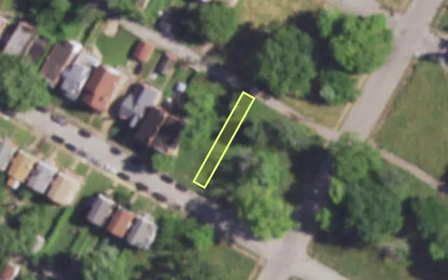 Aerial view of 4313 COTE BRILLIANTE AV — vacant lot, St. Louis with approximate parcel outline