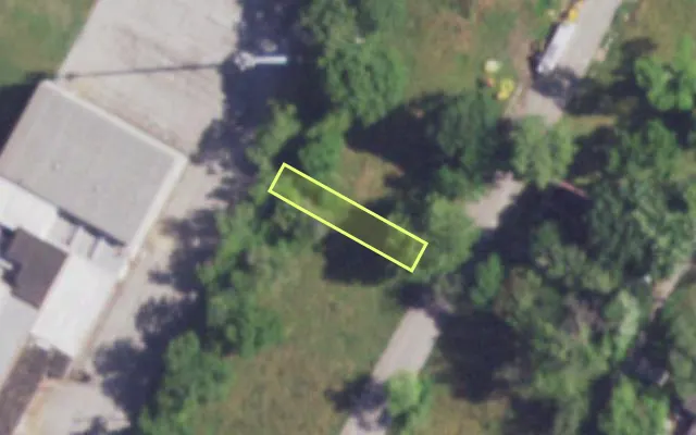 Aerial view of 3117 NEW ASHLAND PL — vacant lot, St. Louis with approximate parcel outline