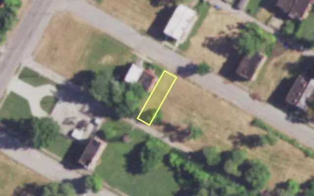 Aerial view of 3846 KENNERLY AV — vacant lot, St. Louis with approximate parcel outline